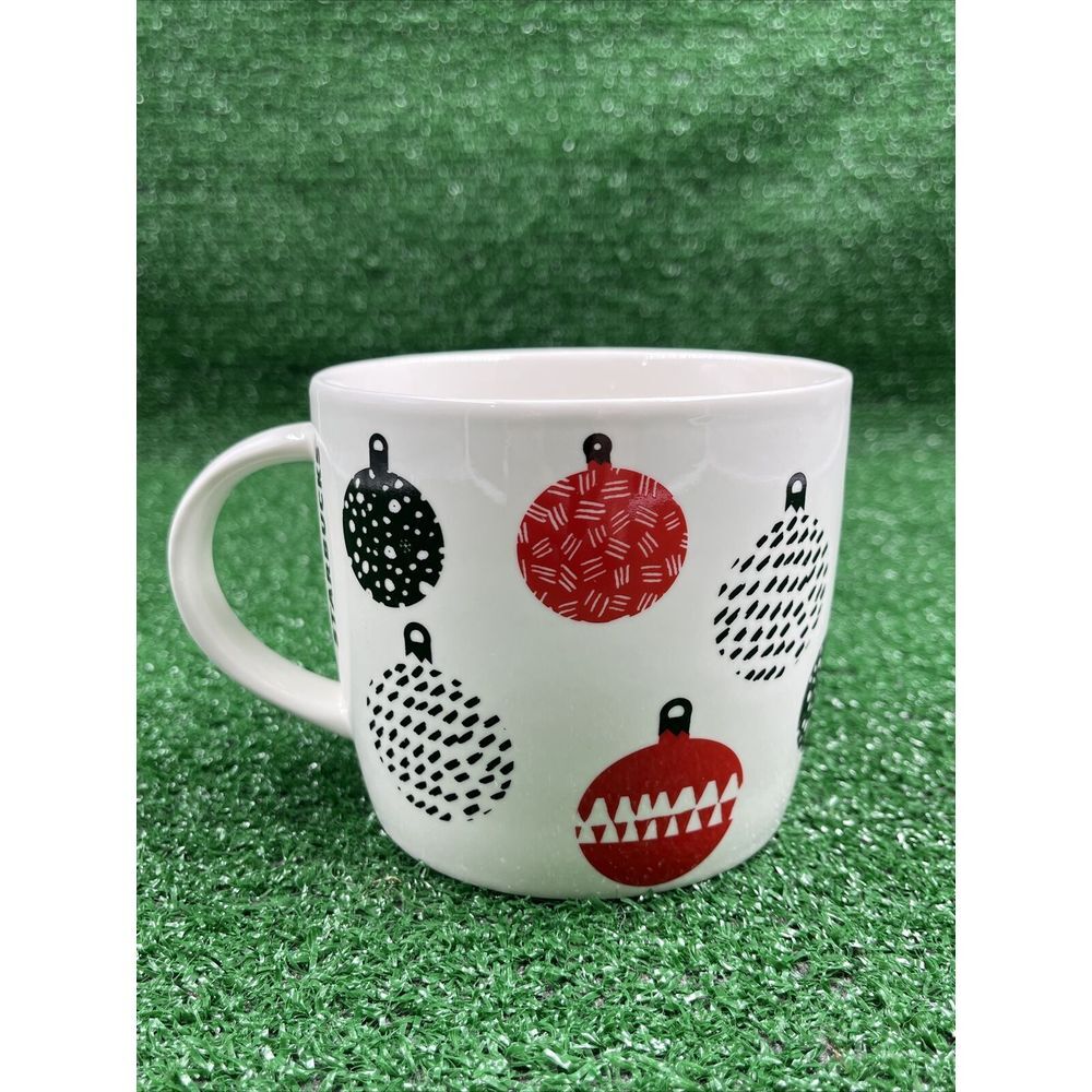 STARBUCKS Coffee Mug 2016 Red & Black Ornament Christmas 16.9‎ oz